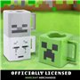 Minecraft Tasses à empiler Officiellement licencié, Lot de 3 tasses Creeper, Squelette & Ghast, Cadeau pour fans de, 250ml