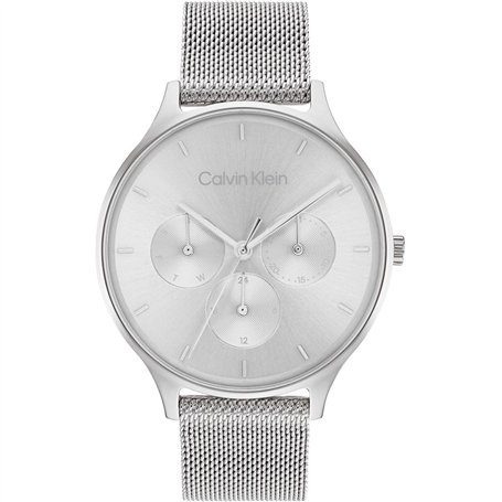 Calvin Klein Montre Analogique Multifunction à Quartz pour Femme avec Bracelet milanais en Acier Inoxydable argenté - 25200104