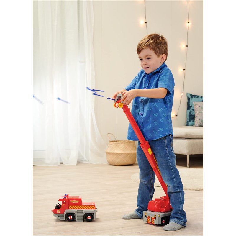 Image secondaire de Simba 109252517 - Sam Le Pompier - Grue Jouet (50 cm) - Véhicule de Sauvetage 2 en 1 (Voiture et Grue) pour Enfants à partir de