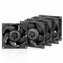 ARCTIC S8038-10K (4 Pièces) - Ventilateur Serveur, 80x80x38 mm, 500-10000 RPM, régulé par PWM, connecteur 4 Broches, 12 V DC - N