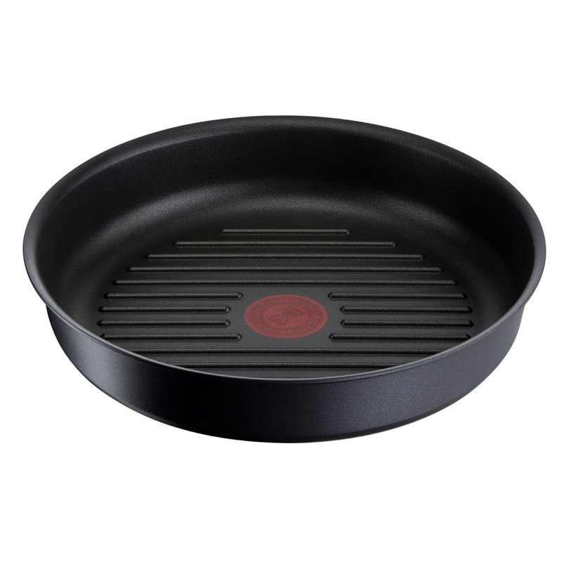 Tefal Ingenio Poêle grill 26 cm, Induction, Revêtement antiadhésif, Fonte d'aluminium, Empilable, Compatible lave-vaisselle, Eco