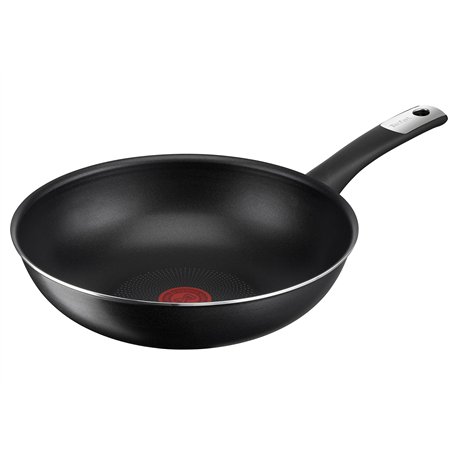 Tefal C38819 Hard Titanium Essential Poêle wok 28 cm | Revêtement antiadhésif avec particules de titane | Indicateur de températ