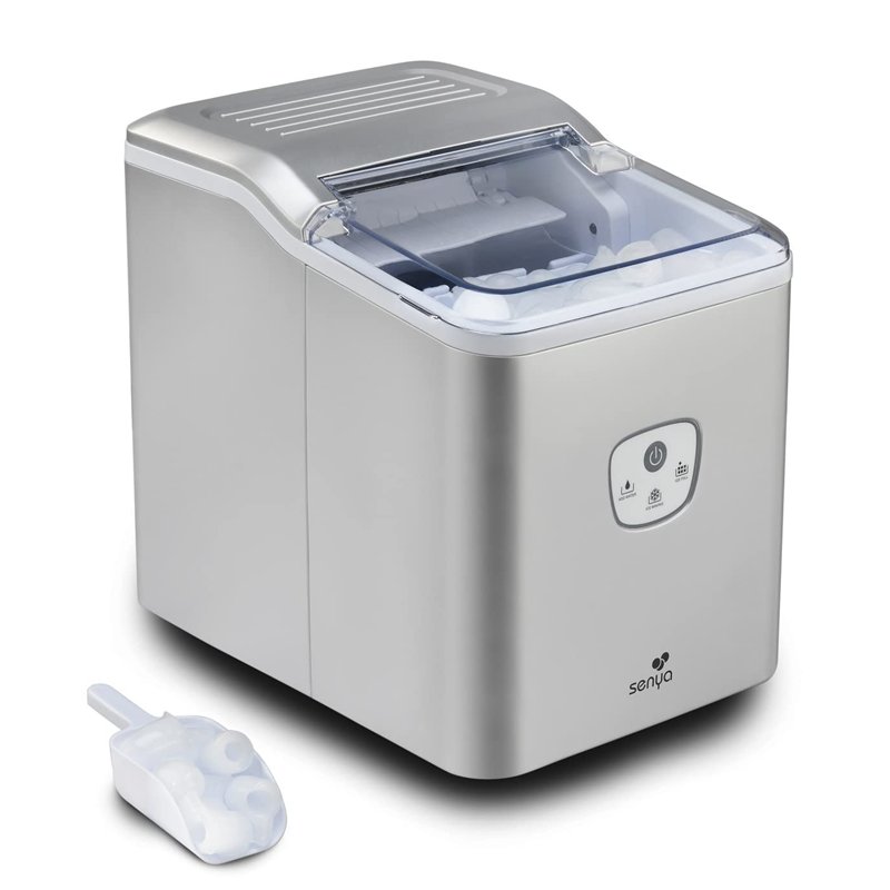 SENYA Plastique Machine à glaçons Ice Cool, 12kg / 24H, récipient 1,6 L, Silver, 120W SYCP-IM002