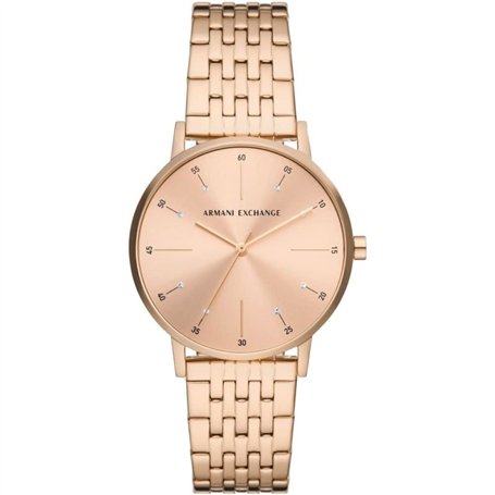 Armani Exchange - Montre à Trois Aiguilles pour Femme, Acier Inoxydable Recyclé à 50 % Au Moins, Couleur Or Rose, AX5581