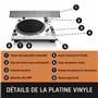 Lenco L-3810 Platine Vinyle à entraînement Direct - Platine Vinyle DJ - 33/45 Tours/Minute - contrôle de Pas - système de Lectur