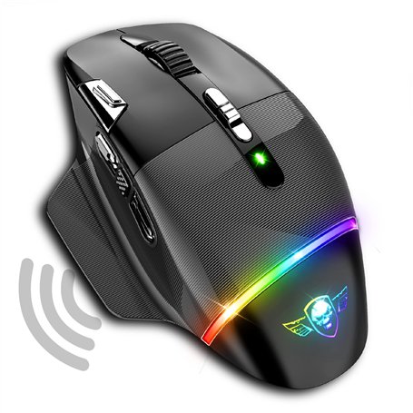 Spirit Of Gamer XPERT M800, Souris Gamer Sans Fil Rechargeable, 9 Boutons Programmables, Capteur Optique 10 000 DPI, 11 effets d