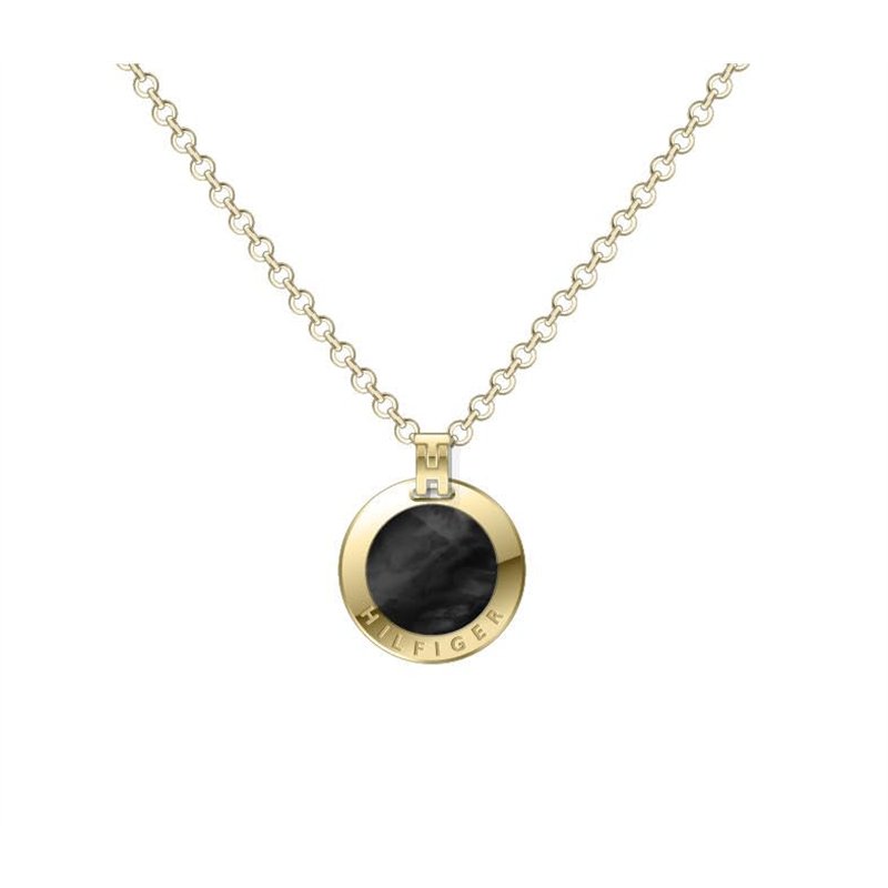 Image secondaire de Tommy Hilfiger Jewelry Collier avec Pendentif pour Femme en Or Jaune avec Onyx Noir - 2780656