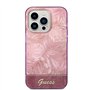 Guess Coque pour iPhone 14 Pro en Feuilles Roses IML, Anti-r