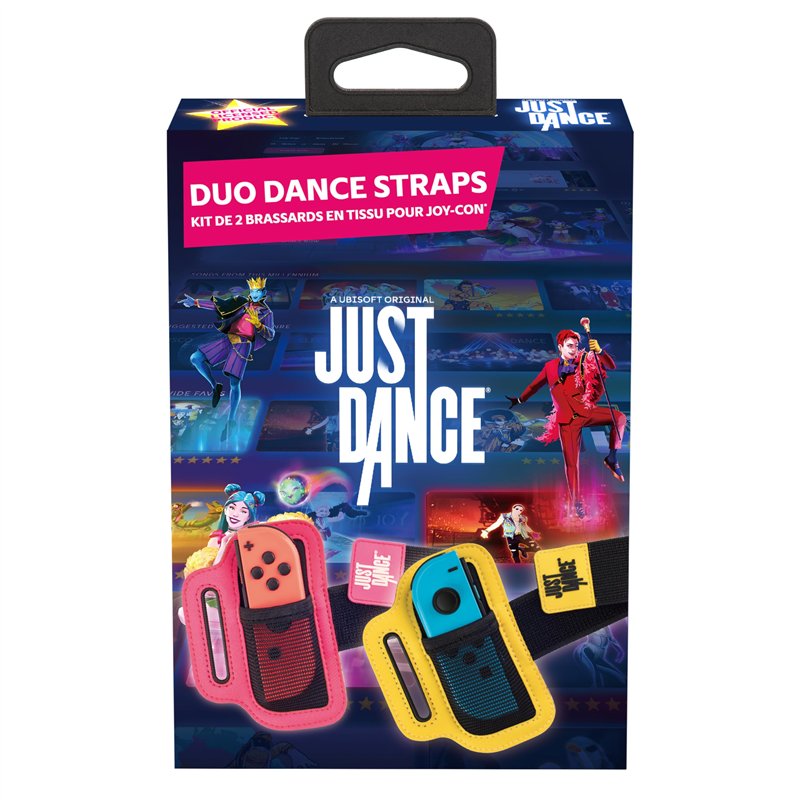 Subsonic Just Dance 2023 officiel - Dance Staps - Pack de 2 Brassards pour manette JoyCon, Bracelet élastique réglable avec empl