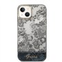 Guess Coque Rigide pour iPhone 14 Plus 6,7" G - Grise, Toile De Jouy, Waterproof et Isolant Thermique