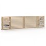 IDMarket - Tête de lit Suspendue en Lattes AVA 240 cm Bois Clair et étagères Blanches