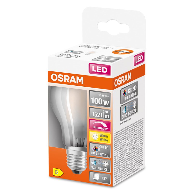 Image secondaire de OSRAM Lampe LED dimmable Superstar avec un rendu des couleurs particulièrement élevé (CRI90), E27-base, verre dépoli ,Blanc chau