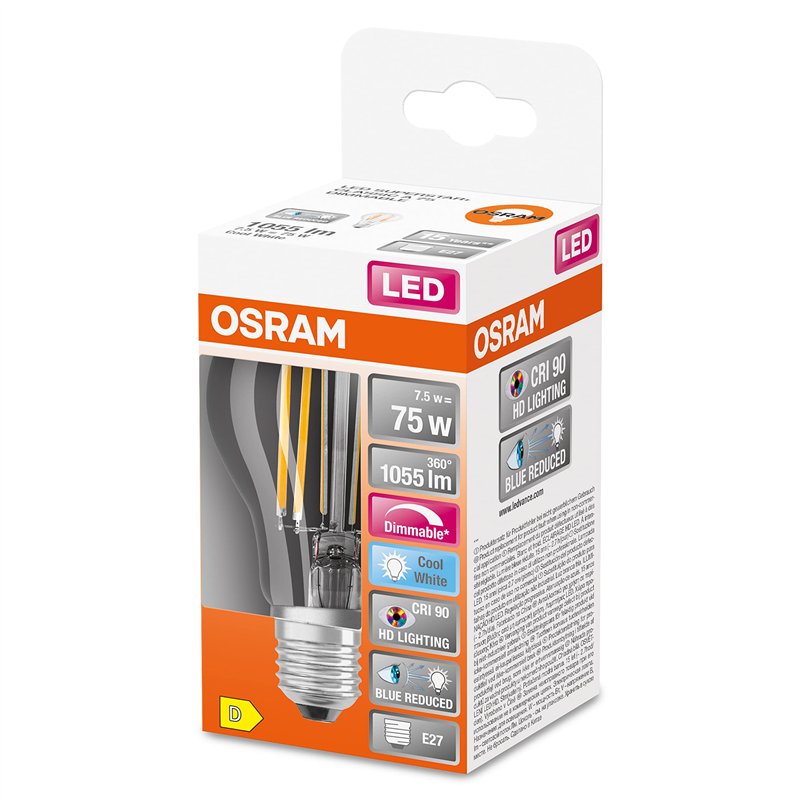 Image secondaire de OSRAM Lampe LED dimmable Superstar avec un rendu des couleurs particulièrement élevé (CRI90), E27-base, Aspect filament ,Blanc f