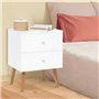 IDMarket - Lot de 2 Tables de Chevet Emmie scandinaves 2 tiroirs Blanc