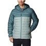 Columbia Powder Lite Hooded Jacket, Doudoune À Capuche Homme, Niagara/Metal, Taille XL