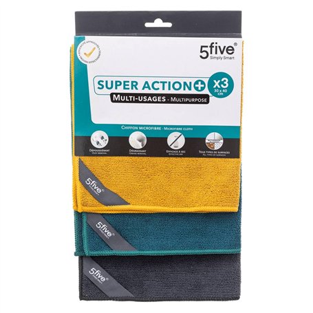 5five - 3 chiffons microfibre 30x40cm