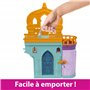 Mattel Princesses Disney Le Château de Jasmine Coffret Histoires à Empiler, maison de poupée avec mini-poupée, 2 amis et 7 éléme
