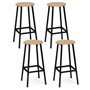 IDMarket - Lot de 4 tabourets de Bar Detroit Assise Ronde Design Industriel
