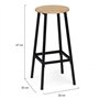 IDMarket - Lot de 4 tabourets de Bar Detroit Assise Ronde Design Industriel
