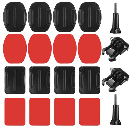 20 Sets Coussinets Adhésifs Compatible avec Gopro, Fixation de Casque en Adhésif, Support Adhésif Incurvé et Plat, Autocollant d