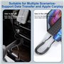 Cable USB C vers Lightning Spirale, Compatible Apple Carplay et certifié MFi, Câble Lightning USB C de voiture avec transmission