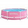 Intex 2,44 m x 76 cm Pink Metal Frame Pool, Dimensions de la Configuration : 2,44 m x 76 cm (28290NP)