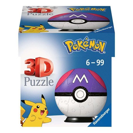 Ravensburger - Puzzle 3D Ball - Master Ball Pokémon - A partir de 6 Ans - 54 pièces numérotées à Assembler sans Colle - A Collec