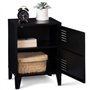 IDMarket - Table de Chevet Ester 1 Porte métal Noir Design Industriel