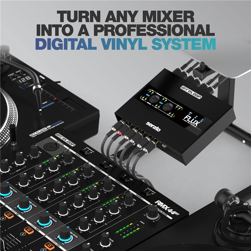 Image secondaire de Reloop Flux - Interface DVS USB-C 6x6 IN/OUT pour Serato DJ Pro, 24 bits/96 kHz, compatible avec platines, CDJ ou autres lecteurs