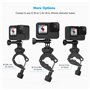 Sametop Clamp Guidon Montage de Moto et Vélo Support de Pince Tube Fixation Compatible avec GoPro Hero 13 12 11 10 9 8 7 6 5 Ses