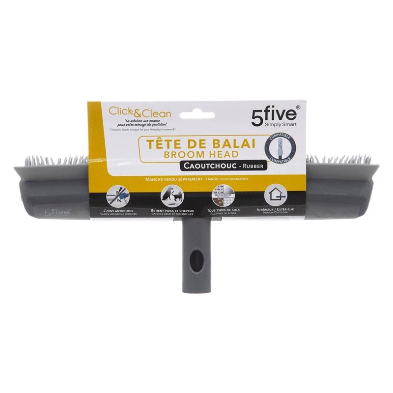 Image secondaire de 5 five simply smart Tête de Balai Caoutchouc Gris Click & Clean