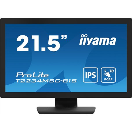 Iiyama Prolite T2234MSC-B1S Écran LED IPS Full HD 10 Points capacitif VGA HDMI DP 7H IP65 avec écran Tactile et Anti-Traces de D