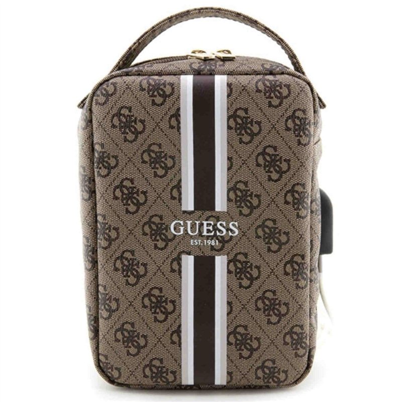 Guess Sac GUHBP4RPSW Organiseur Marron 4G Imprimé Rayures, Marron, Support pour Sac à Main