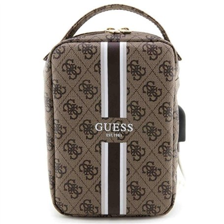 Guess Sac GUHBP4RPSW Organiseur Marron 4G Imprimé Rayures, Marron, Support pour Sac à Main
