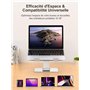 CIRYCASE Support Ordinateur Portable, Support PC Portable Bureau Réglable en Aluminium, Refroidissement Rapide, Laptop Stand Pli