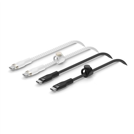 Belkin BoostCharge Pro Flex câble à gaine tressée USB-C vers USB-C, Certifié USB-IF, recharge Power Delivery, pour iPhone 16, 15