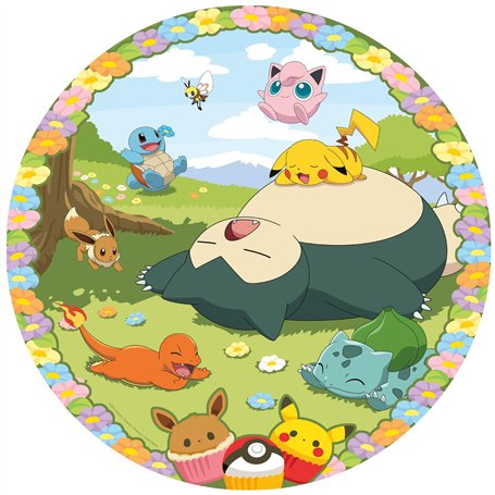 Ravensburger - Puzzle Rond 500 pièces - Pokémon en Fleurs - Adultes et Enfants dès 10 Ans - Puzzle de qualité supérieure - Encas