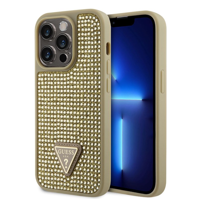 CG Mobile Guess Coque Strass pour iPhone 15 Pro Max (Or)