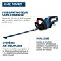 Bosch Professional 18V System taille-haies sans-fil GHE 18V-60 (moteur sans charbon, capacité de coupe de 20 mm) Alimenté par pi