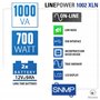 Atlantis A03-OP1002XLN Online 88% Quieter Server UPS Double Conversion Pure Sine Wave 1000VA 700W, Low Noise Fan Gelid 23,6 dbA,