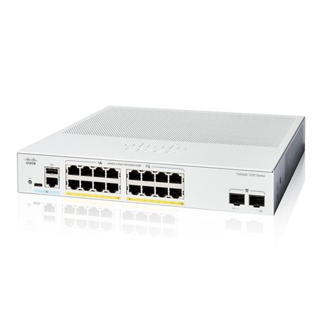 Cisco Commutateur Intelligent Cisco Catalyst 1200-16P-2G, 16 Ports GE, PoE, Ports SFP 2x1GE, Garantie limitée à Vie (C1200-16P-2