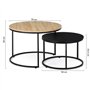 IDMarket - Lot de 2 Tables Basses gigognes Boston Rondes 54/70 Design Industriel
