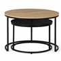 IDMarket - Lot de 2 Tables Basses gigognes Boston Rondes 54/70 Design Industriel