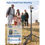 190cm Trepied Smartphone en Aluminium, Extensible Perche à Selfie Trepied, Trépied de Téléphone avec Télécommandeet Support pour