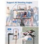 190cm Trepied Smartphone en Aluminium, Extensible Perche à Selfie Trepied, Trépied de Téléphone avec Télécommandeet Support pour