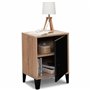 IDMarket - Table de Chevet Ester Effet Bois 1 Porte métal Noir Design Industriel
