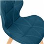 IDMarket - Lot de 4 chaises ROBINE en Tissu Mix Color Bleu, Gris, Beige et Noir
