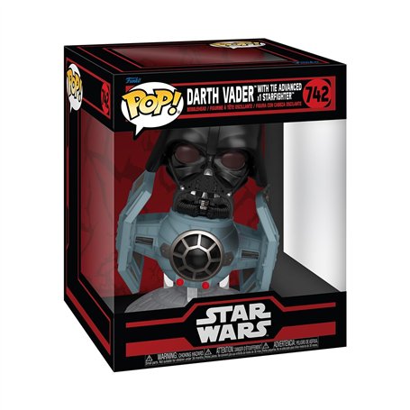 Funko Pop! Rides Deluxe: Star Wars Darkside - TIE Advanced X1 with Darth Vader - Dark Vador - Figurine en Vinyle à Collectionner