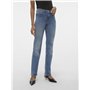 VERO MODA Jean Coupe Droite VMFLASH Taille Moyenne Straight Fit Jeans Medium Blue Denim XL 32 Medium Blue Denim XL / L32
