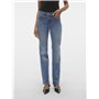 VERO MODA Jean Coupe Droite VMFLASH Taille Moyenne Straight Fit Jeans Medium Blue Denim S 30 Medium Blue Denim S / L30